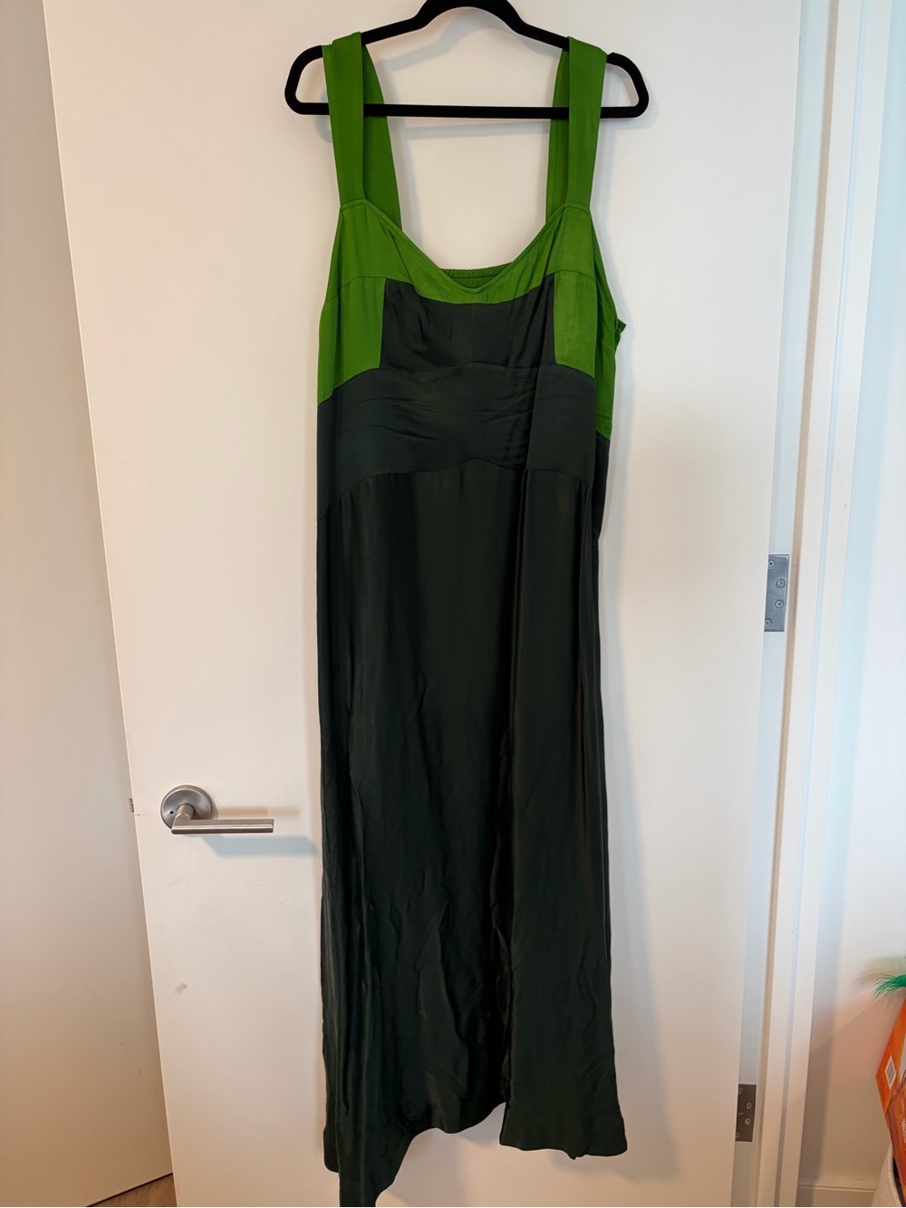 Anthropologie Green Two-Tone Jocelyn SlipMidi Dress by Maeve
